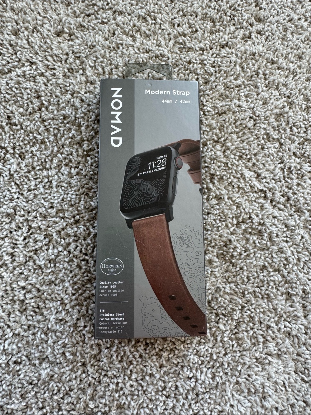 NOMAD Modern Leather Watch Strap - Brown (44mm/42mm)